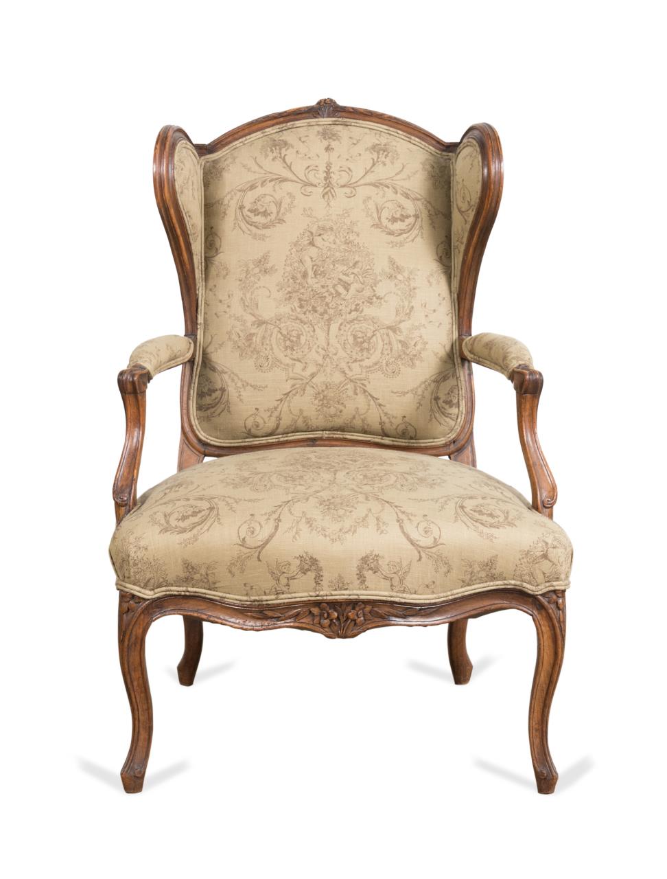 FRENCH LOUIS XV STYLE UPHOLSTERED