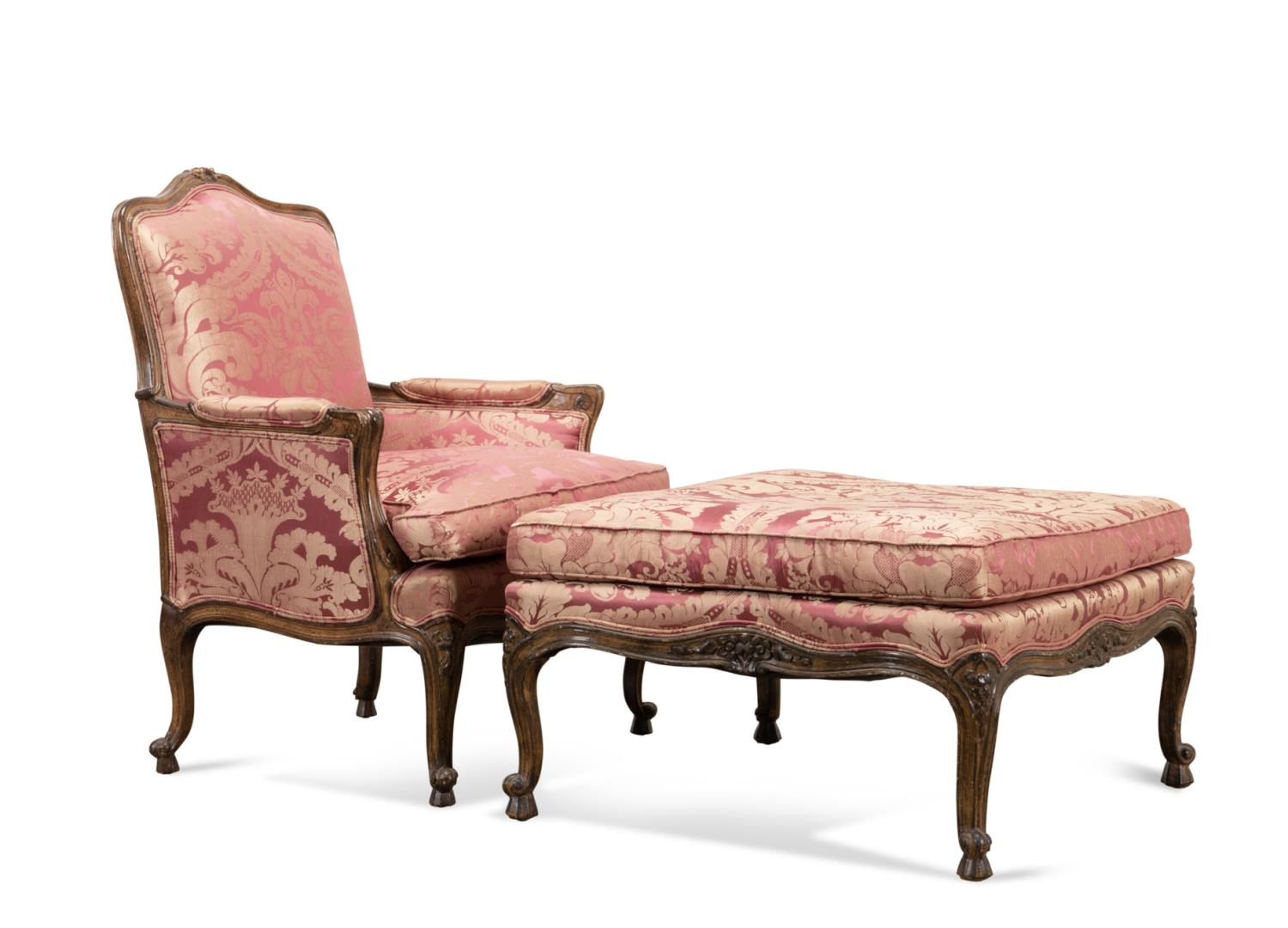 FRENCH LOUIS XV STYLE UPHOLSTERED