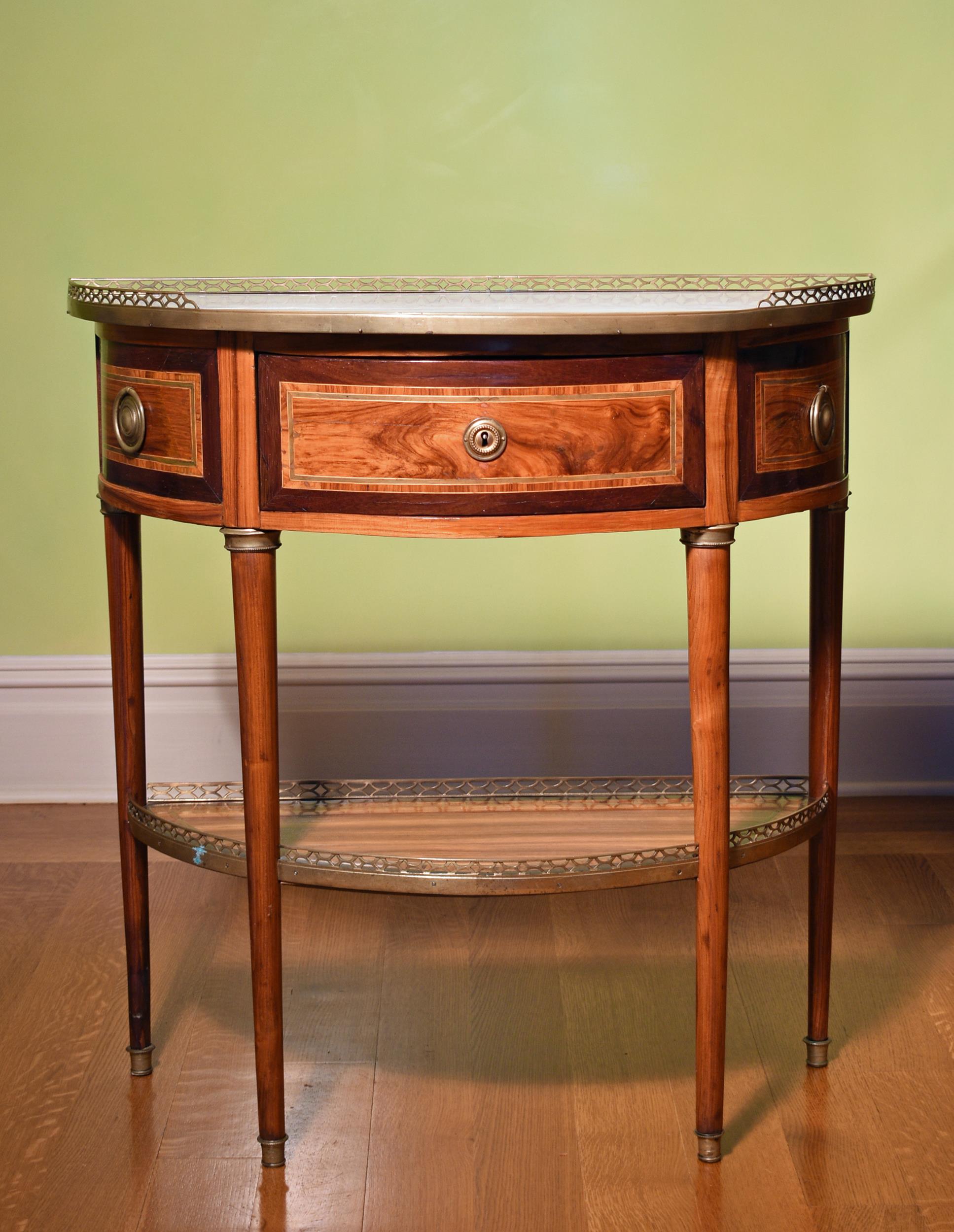 FRENCH LOUIS XVI DEMI LUNE CONSOLE.