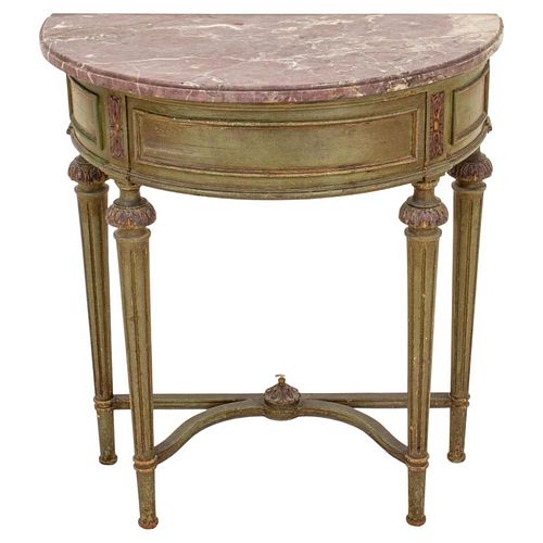 FRENCH LOUIS XVI DEMILUNE CONSOLE