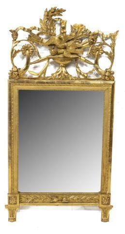 FRENCH LOUIS XVI GILTWOOD MIRROR,