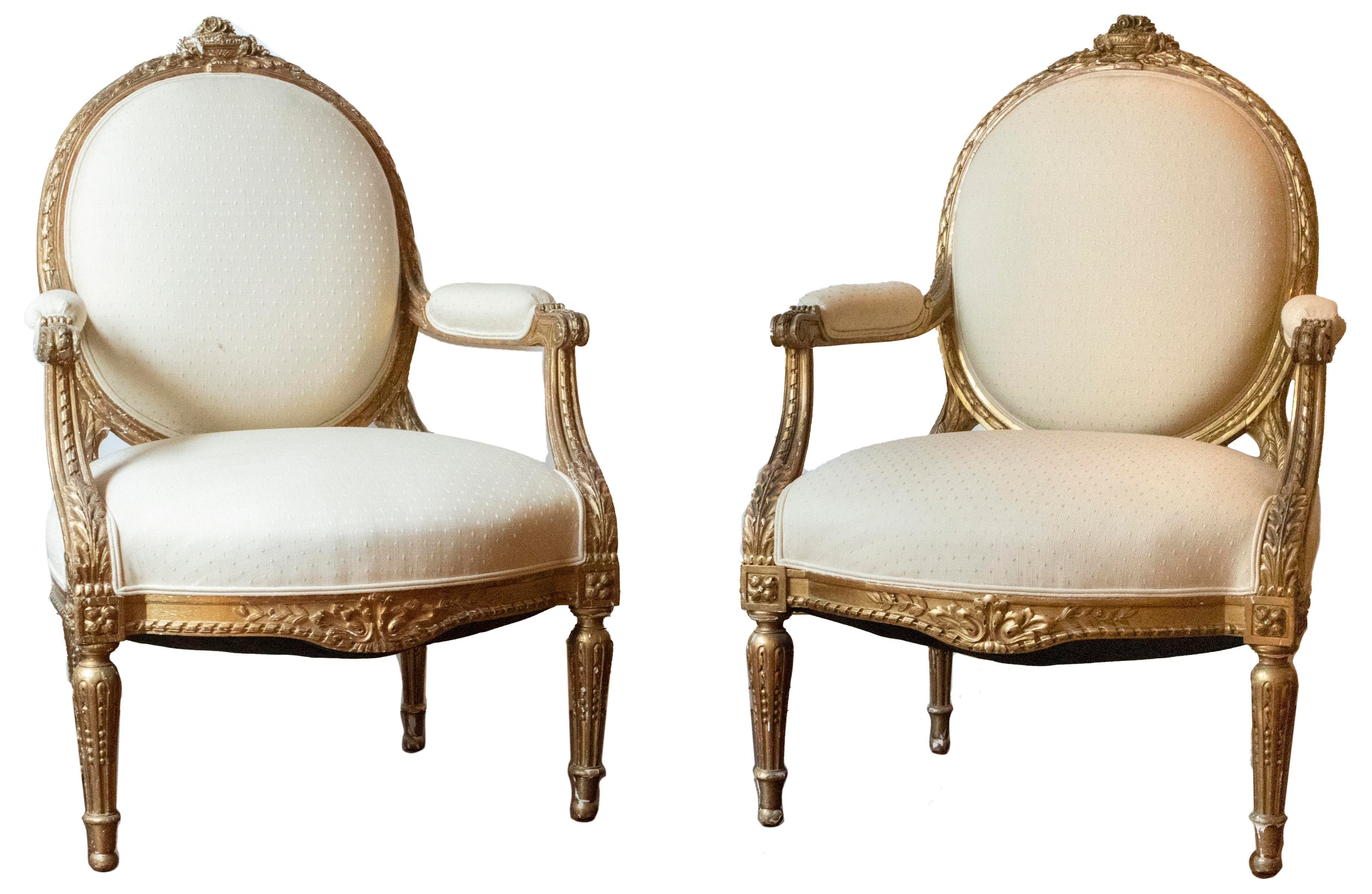 FRENCH LOUIS XVI STYLE GILTWOOD
