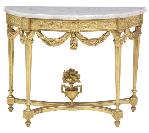 FRENCH LOUIS XVI STYLE MARBLE-TOP