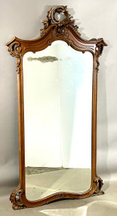 FRENCH LXV WALNUT HALL MIRROR<