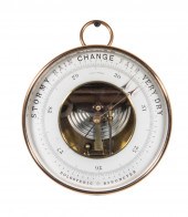 FRENCH MADE BRASS CASED ANEROI