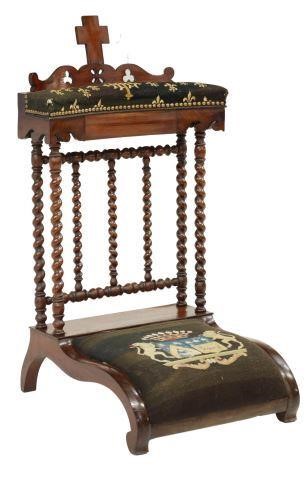 FRENCH MAHOGANY ARMORIAL