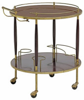 FRENCH MAHOGANY BAR CART/ SERV