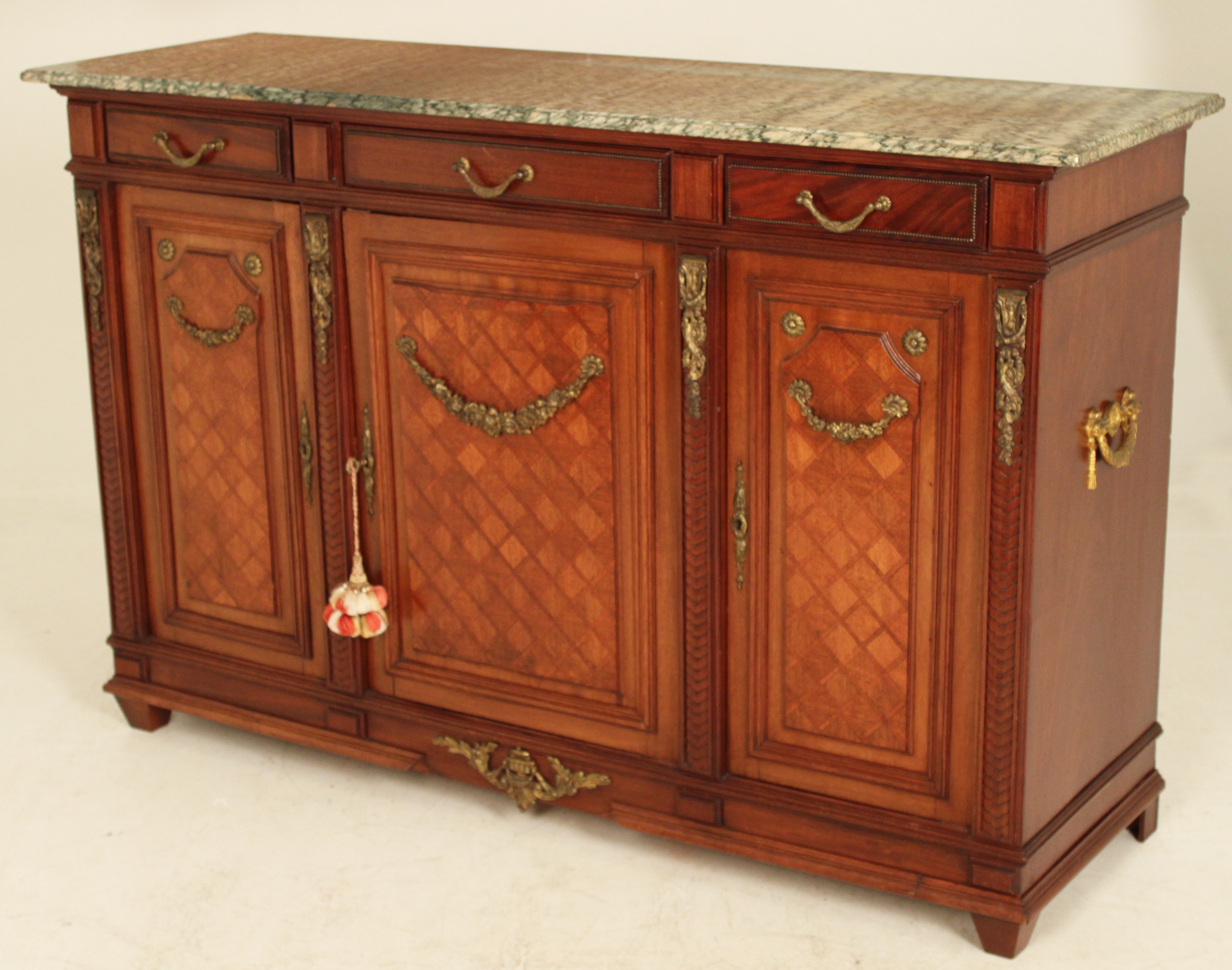 FRENCH MAHOGANY BRONZE MTD MARBLE