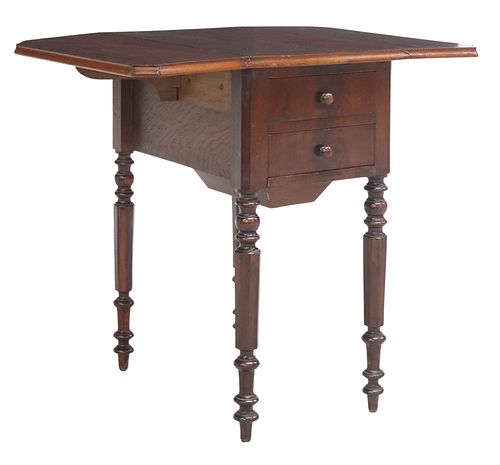 FRENCH MAHOGANY DROP-LEAF BEDSIDE