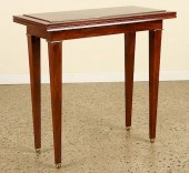 FRENCH MAHOGANY FLIP TOP CONSO
