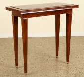 FRENCH MAHOGANY FLIP TOP CONSO