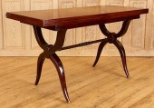 FRENCH MAHOGANY FLIP TOP TABLE