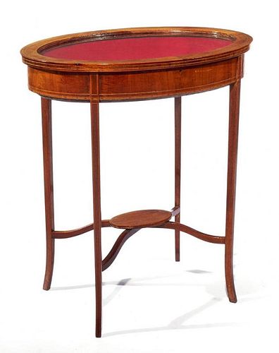 FRENCH MAHOGANY GLASS TOP DISPLAY
