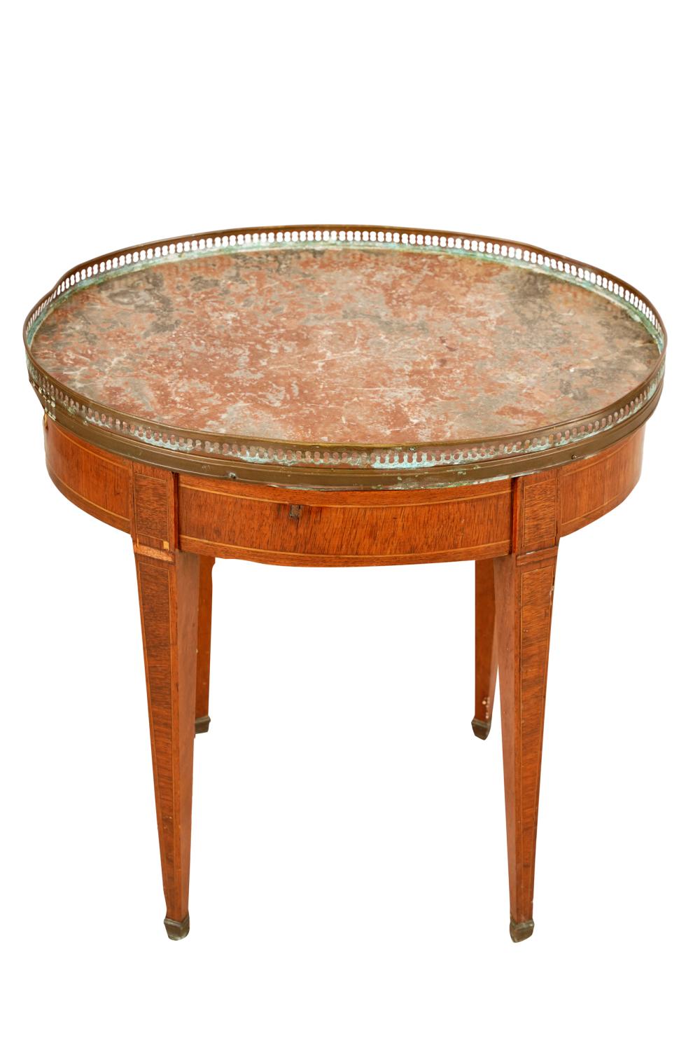 FRENCH MAHOGANY MARBLE-TOP SIDE