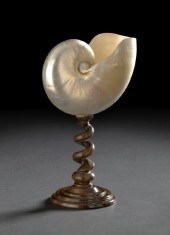 French Mahogany-Mounted Nautil