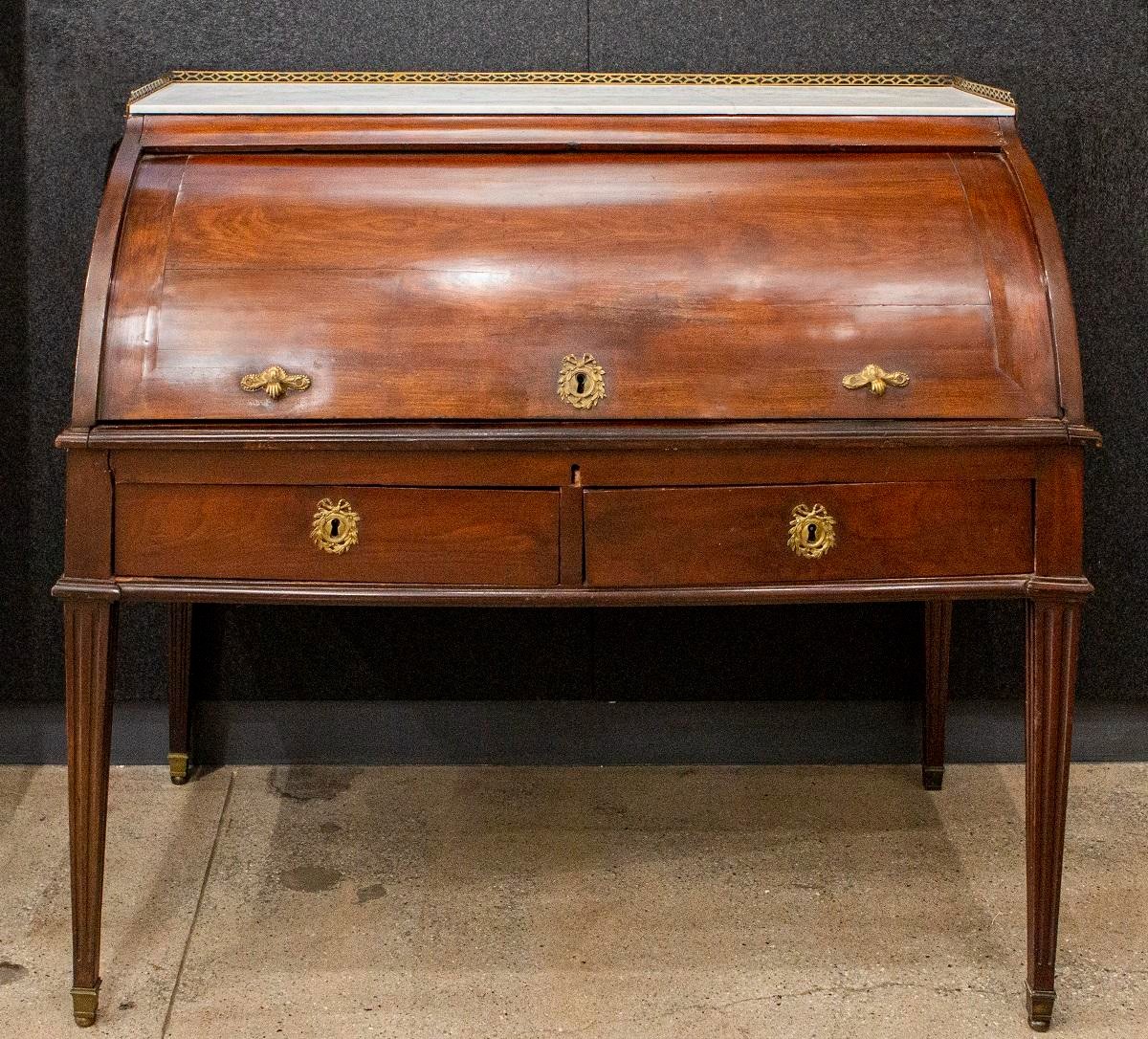 FRENCH MAHOGANY ROLLTOP DESK French