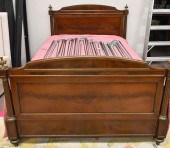 FRENCH MAHOGANY THREE PIECE BE