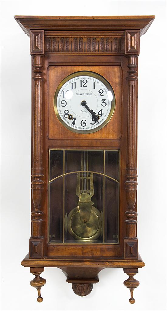 French mahogany wall regulator