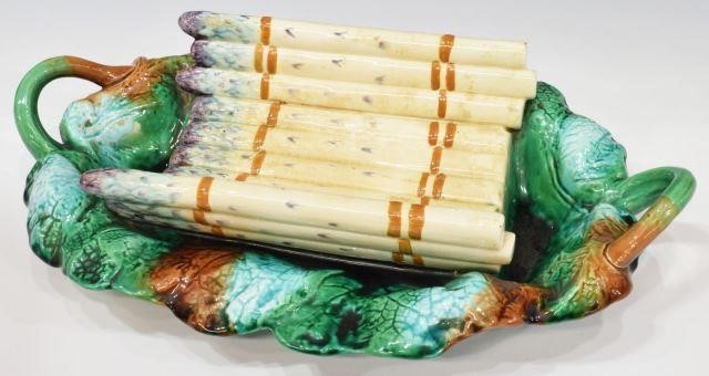 FRENCH MAJOLICA  ASPARAGUS CRADLE