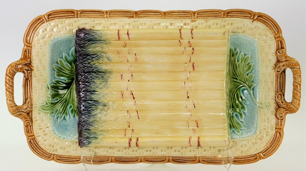 FRENCH MAJOLICA ASPARAGUS SERVING