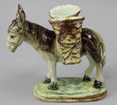 FRENCH MAJOLICA BURRO VASE bla