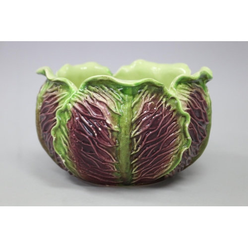 French majolica cabbage leaf