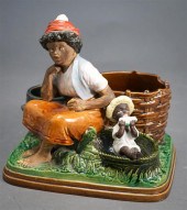FRENCH MAJOLICA FIGURAL CIGARE