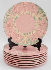 FRENCH MAJOLICA PINK CHERUBS C