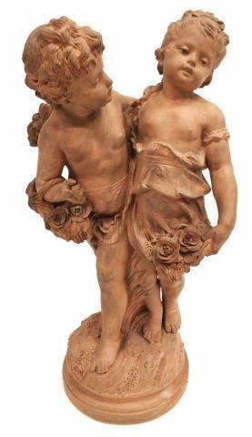 FRENCH MANDEVILLE TERRACOTTA FIGURE
