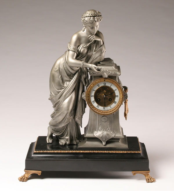 French mantle clock; draped