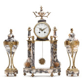 FRENCH MARBLE AND BRASS CLOCK