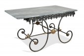 FRENCH MARBLE AND WROUGHT IRON