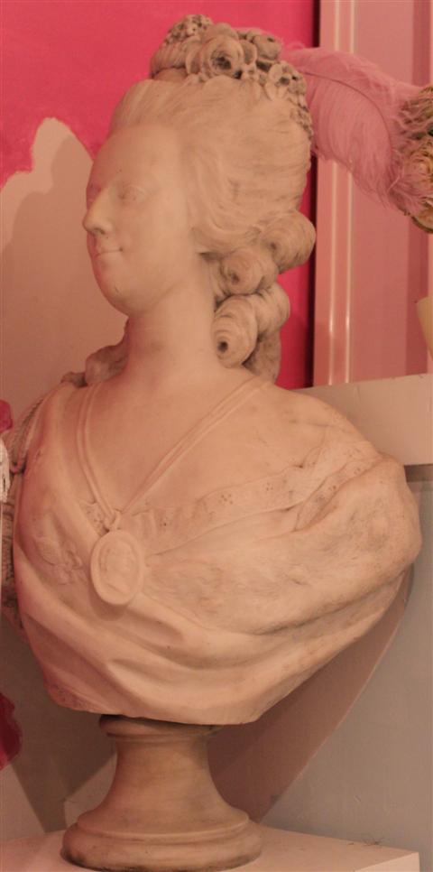 FRENCH MARBLE BUST OF MARIE