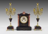 FRENCH MARBLE MANTLE CLOCK GAR