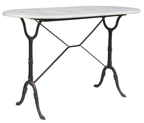 FRENCH MARBLE-TOP &AMP; CAST IRON