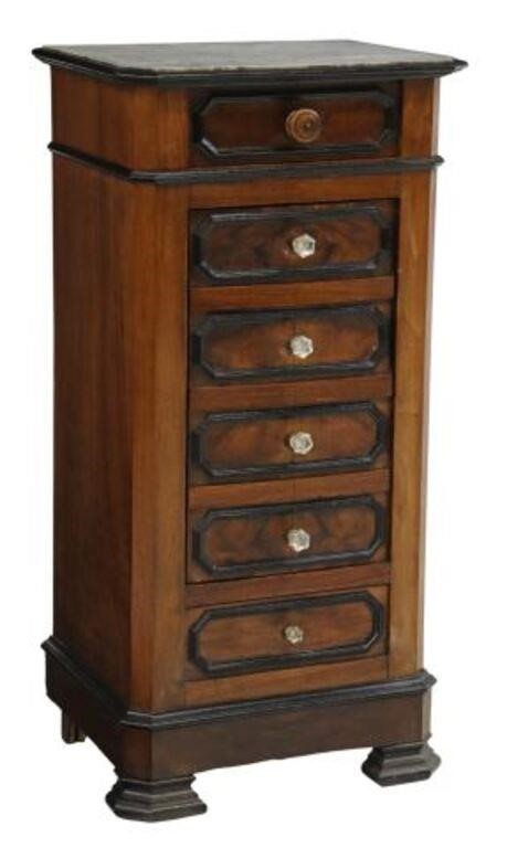 FRENCH MARBLE-TOP BEDSIDE