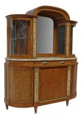FRENCH MARBLE-TOP BURLWOOD DIS