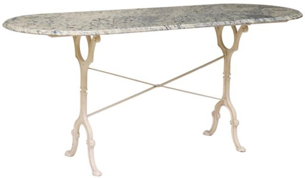 FRENCH MARBLE-TOP CAST IRON