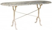 FRENCH MARBLE-TOP CAST IRON BI