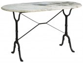 FRENCH MARBLE-TOP CAST IRON BI