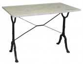 FRENCH MARBLE-TOP CAST IRON BI