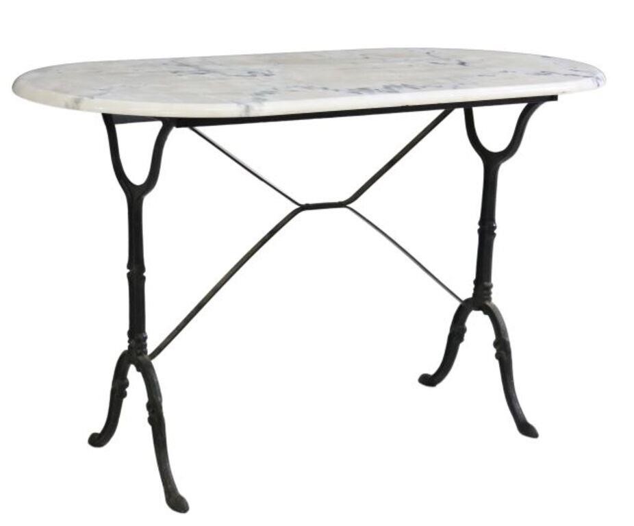 FRENCH MARBLE-TOP CAST IRON