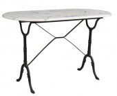 FRENCH MARBLE-TOP CAST IRON BI