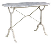 FRENCH MARBLE-TOP CAST IRON BI