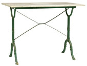 FRENCH MARBLE-TOP CAST IRON BI