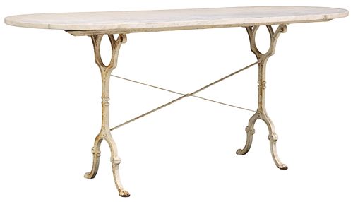 FRENCH MARBLE-TOP CAST IRON