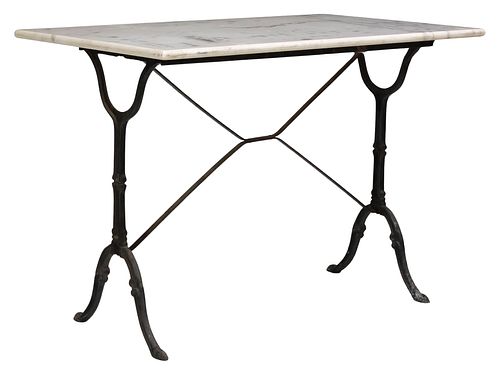 FRENCH MARBLE-TOP CAST IRON