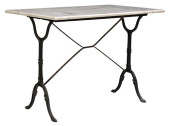 FRENCH MARBLE-TOP CAST IRON BI