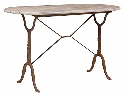 FRENCH MARBLE-TOP CAST IRON