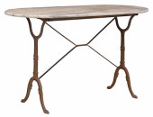 FRENCH MARBLE-TOP CAST IRON BI